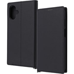 Galaxy A25 5G用 Durable 耐衝撃 マグネット不使用 シンプル スクエア 手帳型レザーケース/ブラック_ブラック IN-GA25TBC9/BB