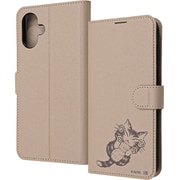 Galaxy A25 5G用 猫のダヤン/衝撃吸収 マグネットベルト シンプル 手帳型レザーケース/ダヤン_にゃんキュー IJ-IGA25ELC1BE/DY5