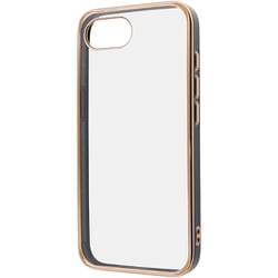 iPhone 16e用 ケース LUSTANT 衝撃吸収 バンパー キラキラ メタリック カラフル ハイブリッドケース/ブラック_ゴールド IN-P50CC17/BGD