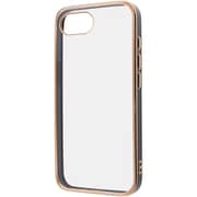 iPhone 16e用 ケース LUSTANT 衝撃吸収 バンパー キラキラ メタリック カラフル ハイブリッドケース/ブラック_ゴールド IN-P50CC17/BGD