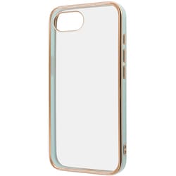 iPhone 16e用 ケース LUSTANT 衝撃吸収 バンパー キラキラ メタリック カラフル ハイブリッドケース/ミントグリーン_ゴールド IN-P50CC17/MGGD