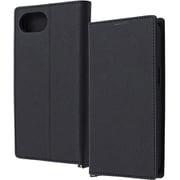 iPhone 16e用 ケース 手帳型 Durable 耐衝撃 マグネット不使用 シンプル スクエア 手帳型レザーケース/ブラック_ブラック IN-P50TBC9/BB