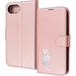 iPhone 16e用 ケース 手帳型 ディズニー/衝撃吸収 マグネットベルト シンプル 手帳型レザーケース/ミニーマウス_sitting2 IJ-DP50ELC1P/MN24