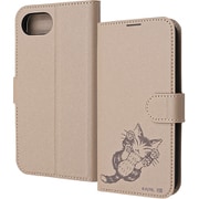iPhone 16e用 ケース 手帳型 猫のダヤン/衝撃吸収 マグネットベルト シンプル 手帳型レザーケース/ダヤン_にゃんキュー IJ-IP50ELC1BE/DY5