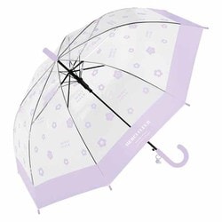 子供用ビニール傘 メルシーフラワービニール 55cm ジャンプ式 パープル 335-002