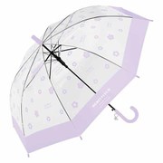子供用ビニール傘 メルシーフラワービニール 55cm ジャンプ式 パープル 335-002