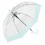 子供用ビニール傘 メルシーフラワービニール 55cm ジャンプ式 ミント 335-002