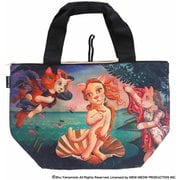 000256-0007-01 [キャットアート ファスナー付き エコバッグ 「猫ビーナス誕生」 サンドロ・ニャッティチェリ（パッケージ入り）]