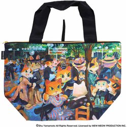 キャットアート ファスナー付き エコバッグ 「ニャーラン・ドラ・ギャレットの猫舞踏会」 ピエール・オーギュスト・ネコワール（パッケージ入り） 000256-0008-01