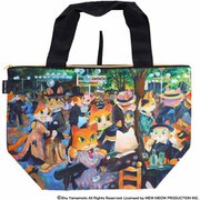 000256-0008-01 [キャットアート ファスナー付き エコバッグ 「ニャーラン・ドラ・ギャレットの猫舞踏会」 ピエール・オーギュスト・ネコワール（パッケージ入り）]