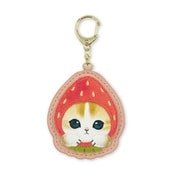 MFS-486 mofusand(モフサンド) ふわもこワッペンキーホルダー いちごにゃん