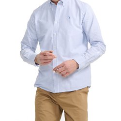 吸水速乾 ストライプオックスフォードシャツ メンズ シャツ ブルー ドゥ ストライプ（003） XLサイズ ZCHBG45