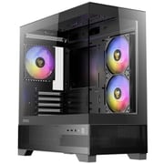 Micro-ATX対応 ミドルタワー ピラーレス PCケース ARGBファン搭載 ブラック CX500M ARGB