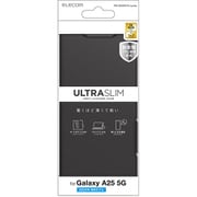 Galaxy A25 5G用 ケース レザー カバー 手帳型 マグネット フラップ 衝撃吸収 超軽量 薄型 スタンド機能付 UltraSlim ブラック PM-G253PLFUBK
