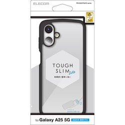 Galaxy A25 5G用 ケース ハイブリッド カバー 衝撃吸収 軽量 薄型 カメラレンズ保護設計 ストラップホール付 ストラップホールシート付 TOUGH SLIM LITE ブラック PM-G253TSLFCBK