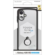 Galaxy A25 5G用 ケース ハイブリッド カバー 衝撃吸収 軽量 薄型 カメラレンズ保護設計 ストラップホール付 リング付 スタンド機能付 ストラップホールシート付 TOUGH SLIM LITE ブラック PM-G253TSLFCRBK