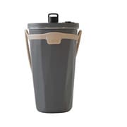 RH-1761 [トート ストロー付 2way タンブラー 570ml チャコール 持ち運びしやすい ストラップ付 （保温・保冷対応）]