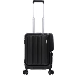 スーツケース EURO CITY3（ユーロシティ3） サイドポケット付きフロントオープン 35L 48cm マットブラック 60526