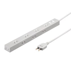 電源タップ マグネット 8個口 2m スリム 折りたたみ式プラグ ACアダプタ対応 絶縁キャップ付き 3ピンプラグ対応 PSE ユリア樹脂 2ピン ホワイト TAP-SLIM8N-2