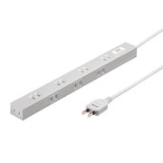 電源タップ マグネット 8個口 3m スリム 折りたたみ式プラグ ACアダプタ対応 絶縁キャップ付き 3ピンプラグ対応 PSE ユリア樹脂 2ピン ホワイト TAP-SLIM8N-3