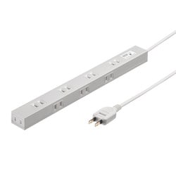 電源タップ マグネット 雷ガード 8個口 3m スリム 折りたたみ式プラグ ACアダプタ対応 絶縁キャップ付き 3ピンプラグ対応 PSE ユリア樹脂 2ピン ホワイト TAP-SPSLIM8N-3