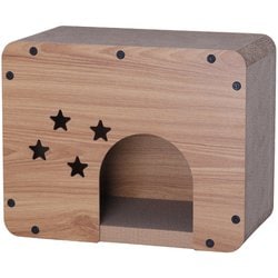 キャットハウス スター 幅44×奥行25×高さ35cm ナチュラル ※お客様組立て AFCH-11