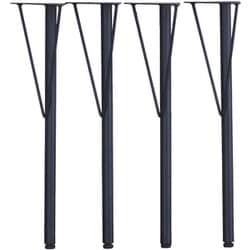 テーブル脚 金属丸脚4本セット（Y型）幅16奥行16高さ69.5cm ブラック TBK-YN BK