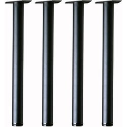テーブル脚 業務用丸脚 幅18奥行11.3高さ69.5cm ブラック TL-G69BK×4pcs