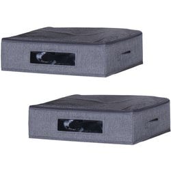 収納ケース ベッド下収納 収納ボックス 薄型 浅型 布 フタ付き ファスナー付き 2個セット 幅46 奥行38 高さ13cm UBS-01x2pcs
