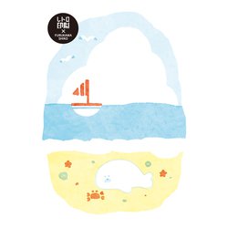 限定 wa-life夏 レトロ印刷ポストカード 海をおさんぽ HJ084