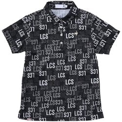 ゴルフシャツ レディース 総柄 半袖シャツ LLサイズ ブラック LG5SHS10L BK00 LL