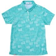 ゴルフシャツ レディース 総柄 半袖シャツ Lサイズ エメラルド LG5SHS10L EM00 L