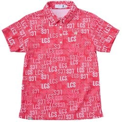 ゴルフシャツ レディース 総柄 半袖シャツ Mサイズ レッド LG5SHS10L RD00 M
