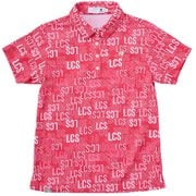 ゴルフシャツ レディース 総柄 半袖シャツ Mサイズ レッド LG5SHS10L RD00 M