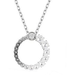 ネックレス・ペンダント SWAROVSKI Matrix Rhodium Necklace 5688751 Matrix pendant, Crystal pearl, Round cut, White, Rhodium