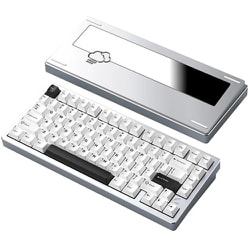 ワイヤレスメカニカルキーボード（有線・無線・Bluetooth対応）/US75％配列/HMX紫スイッチ（リニア）/ルブ済/雨音/Rainy75 Lite/シルバー LR75SIL