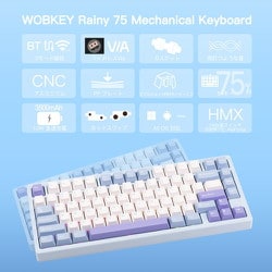 #10 Rainy75 Color(HMX紫スイッチ) Blue ヨドバシ.com - ウォブキー WOBKEY ワイヤレスメカニカル