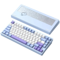 ワイヤレスメカニカルキーボード（有線・無線・Bluetooth対応）/US75％配列/KAILHココアスイッチ（リニア）/ルブ済/雨音/RGB/Rainy75 Pro/ブルー PR75CBLU