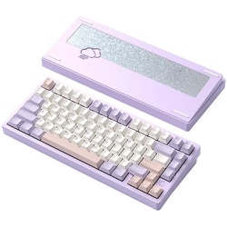 ワイヤレスメカニカルキーボード（有線・無線・Bluetooth対応）/US75％配列/KAILHココアスイッチ（リニア）/ルブ済/雨音/RGB/Rainy75 Pro/パープル PR75CPUR