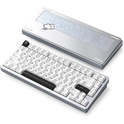 ワイヤレスメカニカルキーボード（有線・無線・Bluetooth対応）/US75％配列/KAILHココアスイッチ（リニア）/ルブ済/雨音/RGB/Rainy75 Pro/シルバー PR75CSIL