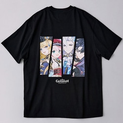 原神×LINE FRIENDS フォンテーヌ 4キャラ Tシャツ Lサイズ