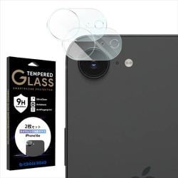 2枚組 iPhone 16e 第四世代 カメラレンズ 保護フィルム ガラスフィルム 日本製硝子 硬度9H 全面保護 レンズカバー カメラフィルム 透明 クリア CRCG-IP16E