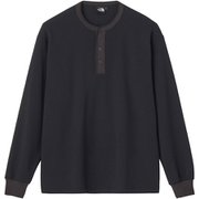 ロングスリーブハニカムヘンリー メンズ カットソー ブラック(K) Sサイズ NT12537