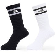 フリー ラン 2P クルー ユニセックス ランニングウェア ソックス TNFブラック×TNFホワイト(KW) Lサイズ(27-29cm) NN82502