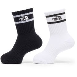 TNF ラン 2P クルー キッズ ソックス TNFブラック×TNFホワイト（KW） JMサイズ（16-18cm） NNJ82511