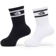 TNF ラン 2P クルー キッズ ソックス TNFブラック×TNFホワイト(KW) JMサイズ(16-18cm) NNJ82511
