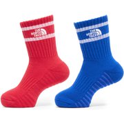 TNF ラン 2P クルー キッズ ソックス インディゴプラム×TNFレッド(IR) JMサイズ(16-18cm) NNJ82511
