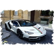 EM780H 1/43 Lamborghini Centenario LP770-4 2016 Rear Wing up ビアンコカノープス/イタリアンストライプ [レジンキャストミニカー]