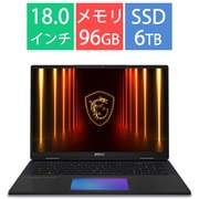 ゲーミングノートPC/Titan 18 HX AI A2XW/18型/Core Ultra 9 285HX/GeForce RTX 5090/メモリ 96GB/SSD 2TB＋4TB/Windows 11 Pro/英語キーボード Titan-18-HX-AI-A2XWJG-5950JP