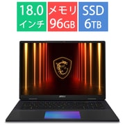ゲーミングノートPC/Titan 18 HX AI A2XW/18型/Core Ultra 9 285HX/GeForce RTX 5080/メモリ 96GB/SSD 2TB+4TB/Windows 11 Pro/英語キーボード Titan-18-HX-AI-A2XWIG-8350JP